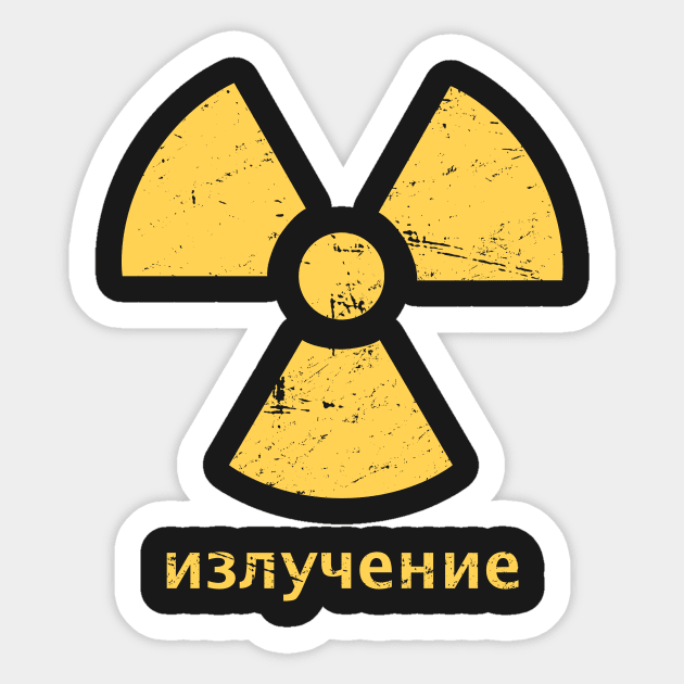 "Radioactive" - Retro Soviet Union Radiation Symbol Sticker by MeatMan